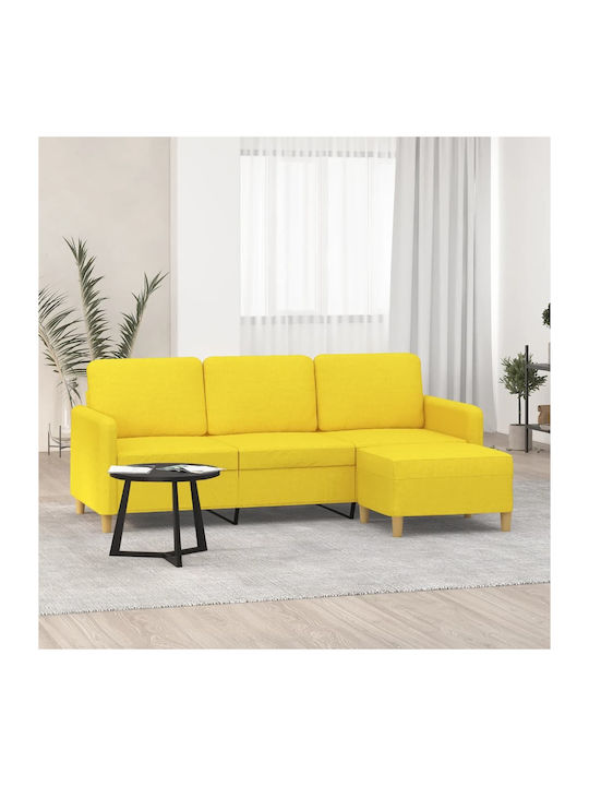 Three-Seater Couch Yellow 198x77x80 cm