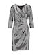 Rochie Mini De Seara Wrap-Around Argintie