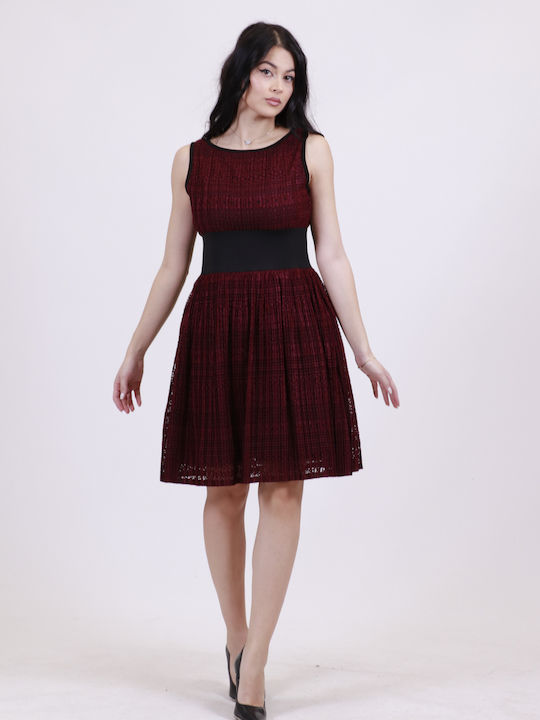 Summer Mini Dress for Wedding and Christening Burgundy