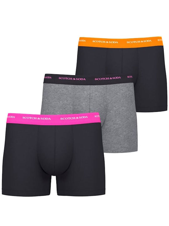 Scotch & Soda Men's Boxers ANTHRA/BLACK/ORANGE 3Pack