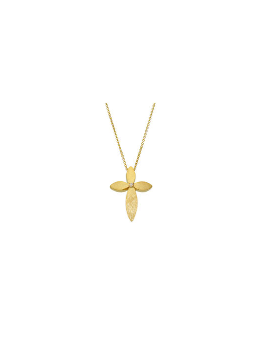 Dimiourgiko Vildiridis Damen Gold Kreuz 14K