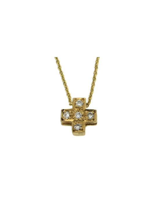 Dimiourgiko Vildiridis Women's Gold Cross 18K with Chain