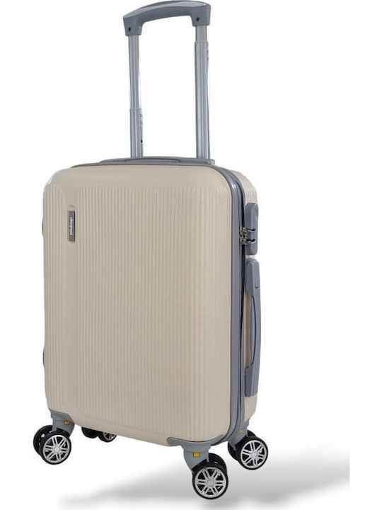 Playbags Βαλίτσα Ταξιδίου Καμπίνας Σκληρή Μπεζ ...