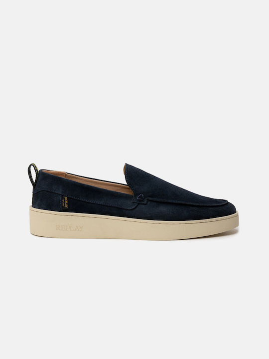 Replay Men's Suede Moccasins Blue