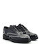 Δερμάτινα Γυναικεία Oxfords σε Μαύρο Χρώμα