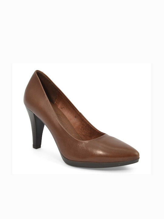 Desiree Shoes Anatomic Leather Tabac Brown Heels