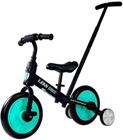 Lean Toys Τρίκυκλο Ποδήλατο Μετατρεπόμενο με Χειρολαβή Γονέα 3 σε 1 για 3+ Ετών Μαύρο