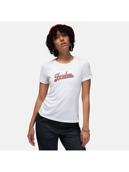 Jordan Damen Sportlich T-shirt Weiß