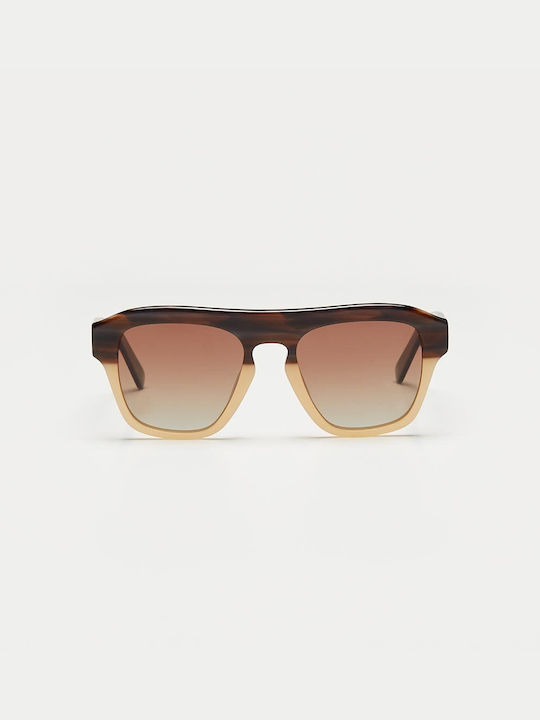 Cosselie Jersey Unisex Sunglasses with Brown Ta...