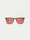 Cosselie Hyams Men's Sunglasses with Black Metallic Frame and Red Lens