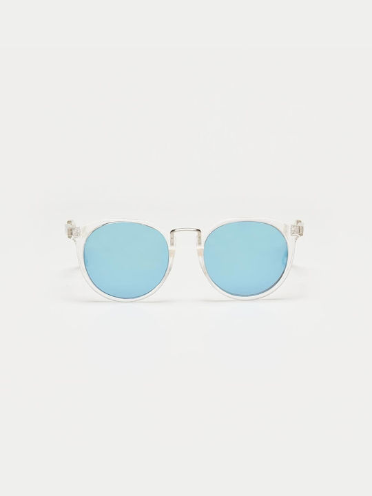 Cosselie Sunglasses with White Metal Frame and Light Blue Lens 1802202327