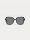 Cosselie Theda Woman Sunglasses with Black Horn-Rimmed Frame and Gray Lens
