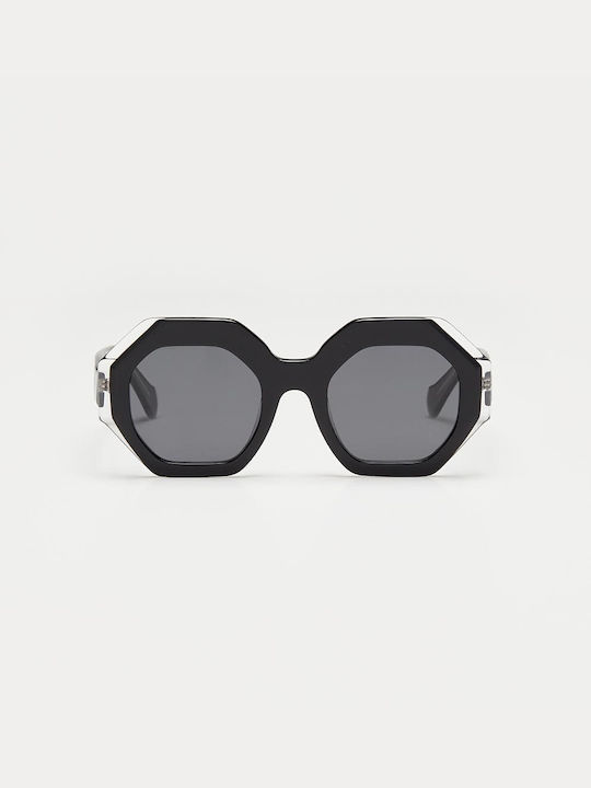 Cosselie Cosselie Women's Sunglasses with Black Horn-Rimmed Frame and Gray Lenses