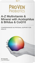 Pro-Ven A-Z Multivitamin & Mineral with Acidophilus & Bifidus & Co Q10 30 κάψουλες