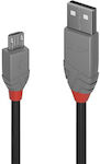 Lindy Anthra Line Regulär USB 2.0 auf Micro-USB-Kabel Schwarz 0.2m (36730) 1Stück