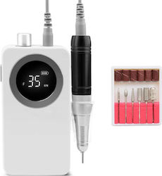 Nagelfräser Batterie 25W Weiß