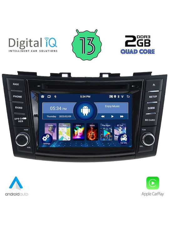 Digital IQ Car-Audiosystem für Suzuki Swift 2011-2016 (Bluetooth/USB/AUX/WiFi/GPS/Apple-Carplay/Android-Auto) mit Touchscreen 7"