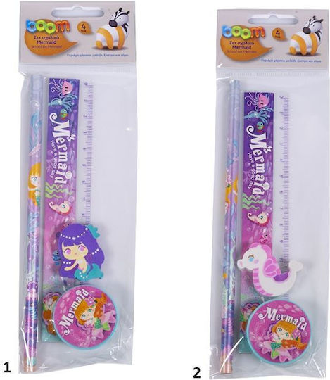 Boom Mermaid Set de Papetărie pentru Copii 4buc