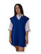 Voice Women's Tunic Dress Sleeveless with V Neckline Blue