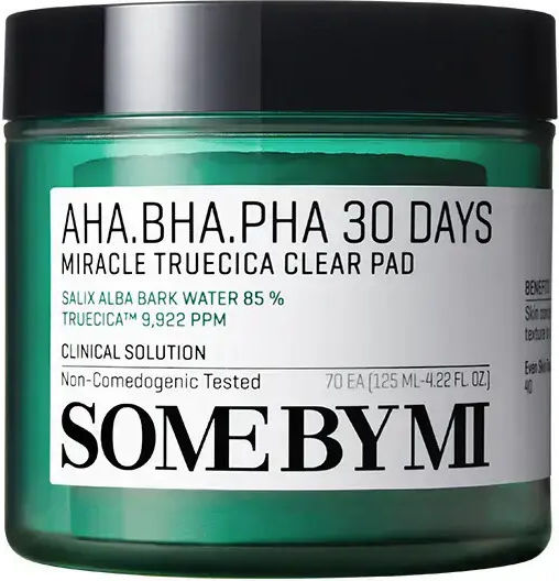 Some By Mi Aha Bha Pha Days Miracle Truecica Pads de Curățare a Feței pentru Controlul Sebumului și Acțiune Calmanta 70 Bucăți
