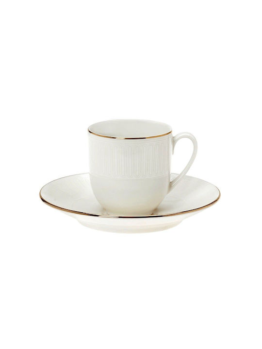 Cryspo Trio Porcelain Coffee Cup Set 120ml White