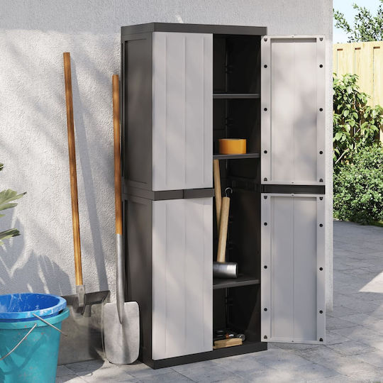 Double-leaf Polypropylene Outdoor Storage Cabinet 65x37x165 cm