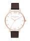 Olivia Burton Damen Uhr mit Braun Lederarmband