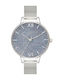 Olivia Burton Γυναικείο Ρολόι 34mm Μπαταρίας με Ασημί Μεταλλικό Μπρασελέ