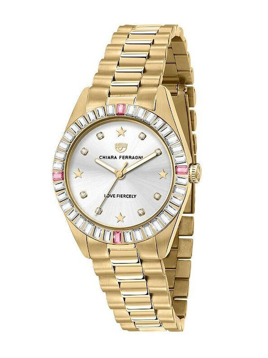 Chiara Ferragni Γυναικείο Ρολόι 34mm Μπαταρίας με Χρυσό Μεταλλικό Μπρασελέ
