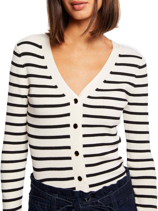 Morgan Women's Knitted Cardigan with Buttons Ecru (Off-white)