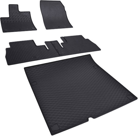 Rigum Trunk Mats 5pcs Tray Type for Peugeot Rifter Opel Combo Citroen Berlingo Black