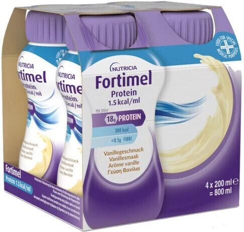 Nutricia Fortimel Protein 1.5 kcal Ειδικό Συμπλήρωμα Διατροφής 4 x 200ml Βανίλια