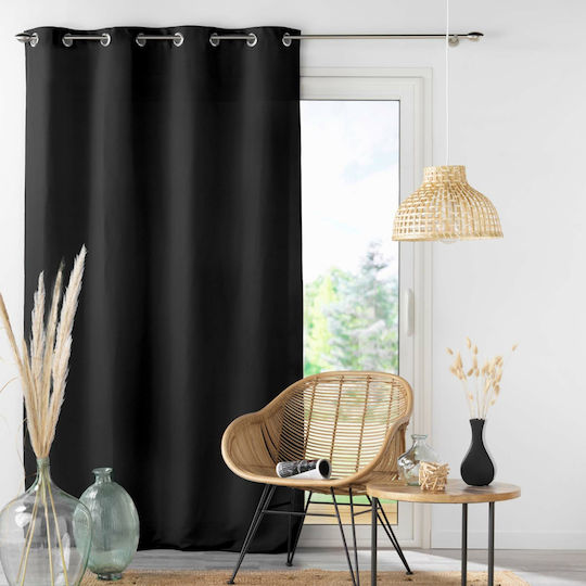 Perdea cu Capse L-c Absolu Neagră 140x260 cm