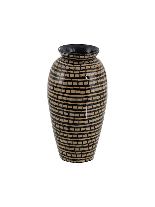 BigBuy Decorative Vase Glass Black 21x40x40cm 1pcs