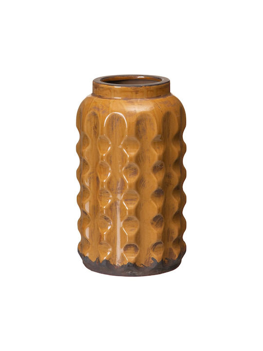 BigBuy Vază Decorativă Ceramică Galben 17x29x29cm 1buc