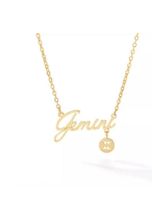 Necklace Zodiac Sign from Gold Plated Steel