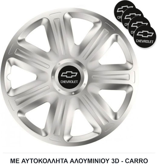Versaco Set Capace De Roți Auto Comfort 13" Compatibilitate Chevrolet 4 Bucăți Argintii