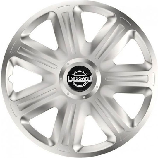 Versaco Car Hubcap Set Comfort with Nissan Emblem 16" 4pcs Silver