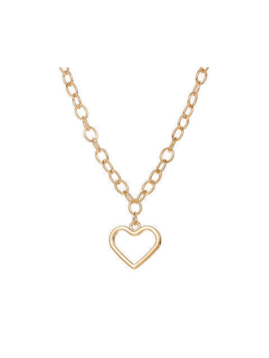 Necklace with design Heart Gold Plated