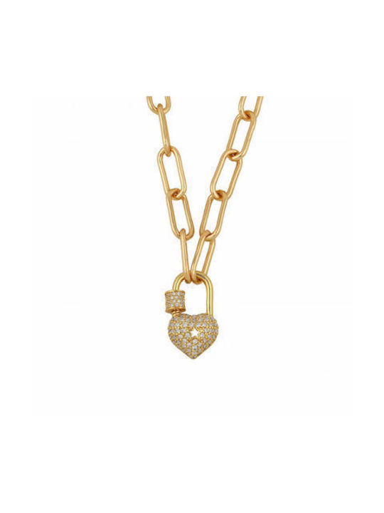 Necklace with design Heart Gold Plated