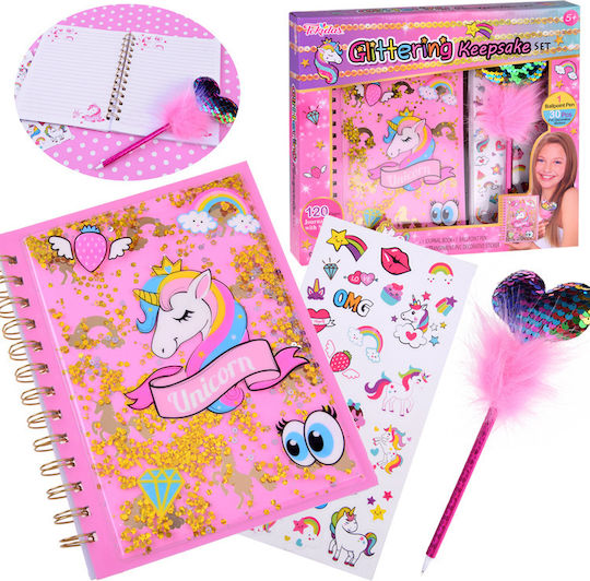 Jokomisiada Secret Diary Unicorn Notizbuch 120 Blätter mit leeren Seiten Gold