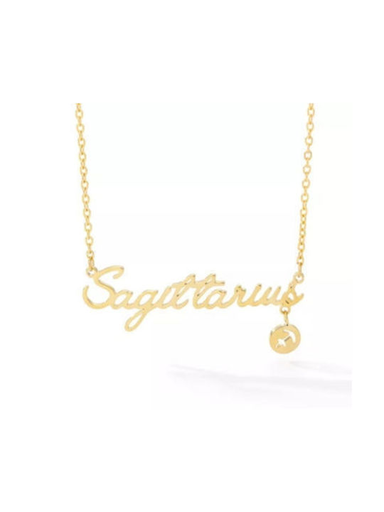 Necklace Zodiac Sign from Gold Plated Steel