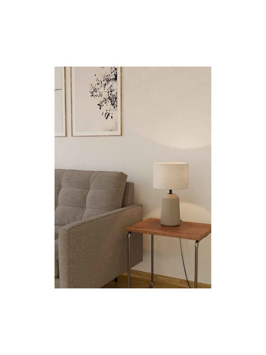 Eglo Table Lamp for Socket E27 with White Shade and Beige Base