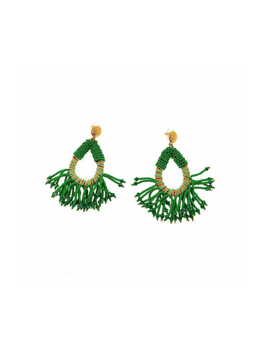 Lola Casademunt Green Fringe Earrings