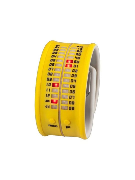 Digital Watch with Rubber Strap Yellow