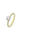 Kontopoulos Single Stone Ring in 14K Gold with Zircon