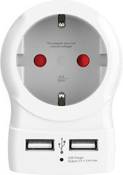 Skross Πολύπριζο με USB Λευκό