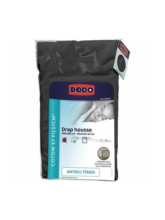 Dodo Sheet Super-Double with Elastic 160x200cm. Charcoal