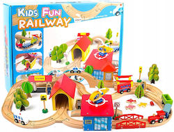 Lean Toys Σετ με Τρενάκι από Ξύλο για 3+ Ετών