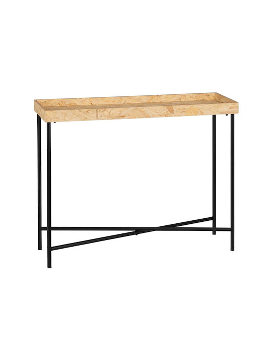 Wooden Console Table Black Velvet-Black Metal L98xW32xH80.5cm